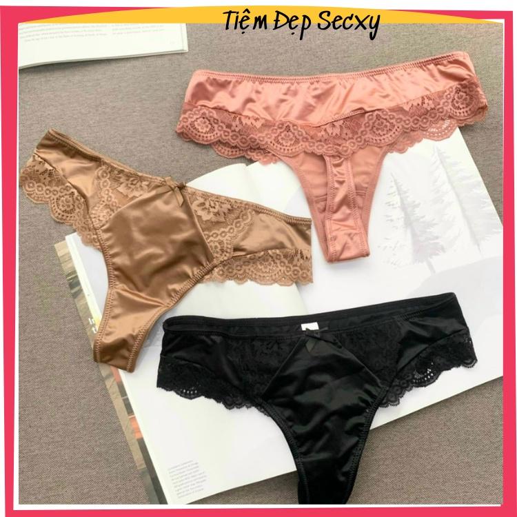 Quần Lót LỤA Lọt Khe viền ren Cao Cấp sexy