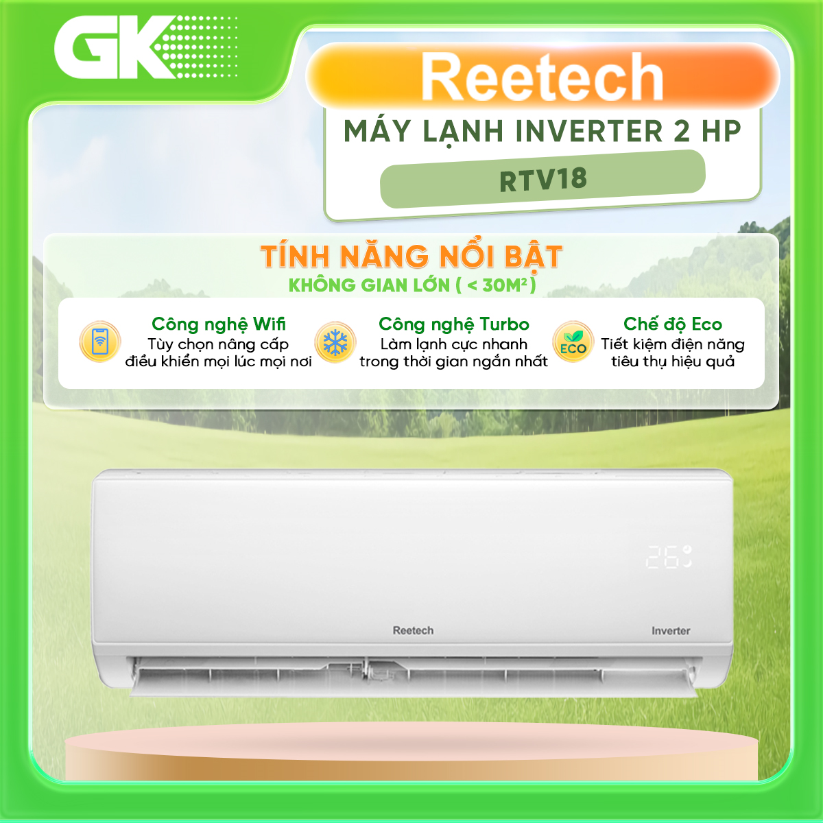 Máy Lạnh Reetech Inverter 2 HP RTV18 - Chỉ giao TP.HCM