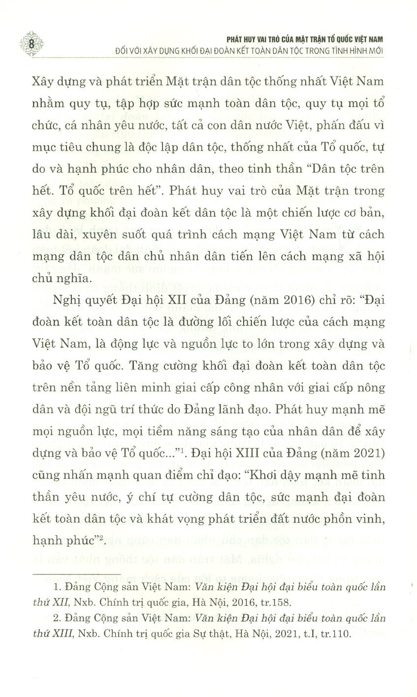 Phát Huy Vai Trò Của Mặt Trận Tổ Quốc Việt Nam Đối Với Xây Dựng Khối Đại Đoàn Kết Toàn Dân Tộc Trong Tình Hình Mới