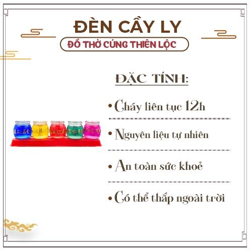 Hộp Đèn Cầy 5 Ly Thần Tài Cao 6cm Cháy Liên Tục 12 Tiếng Đồ Thờ Cúng Thiên Lộc - Hộp 5 Ly Kiểu