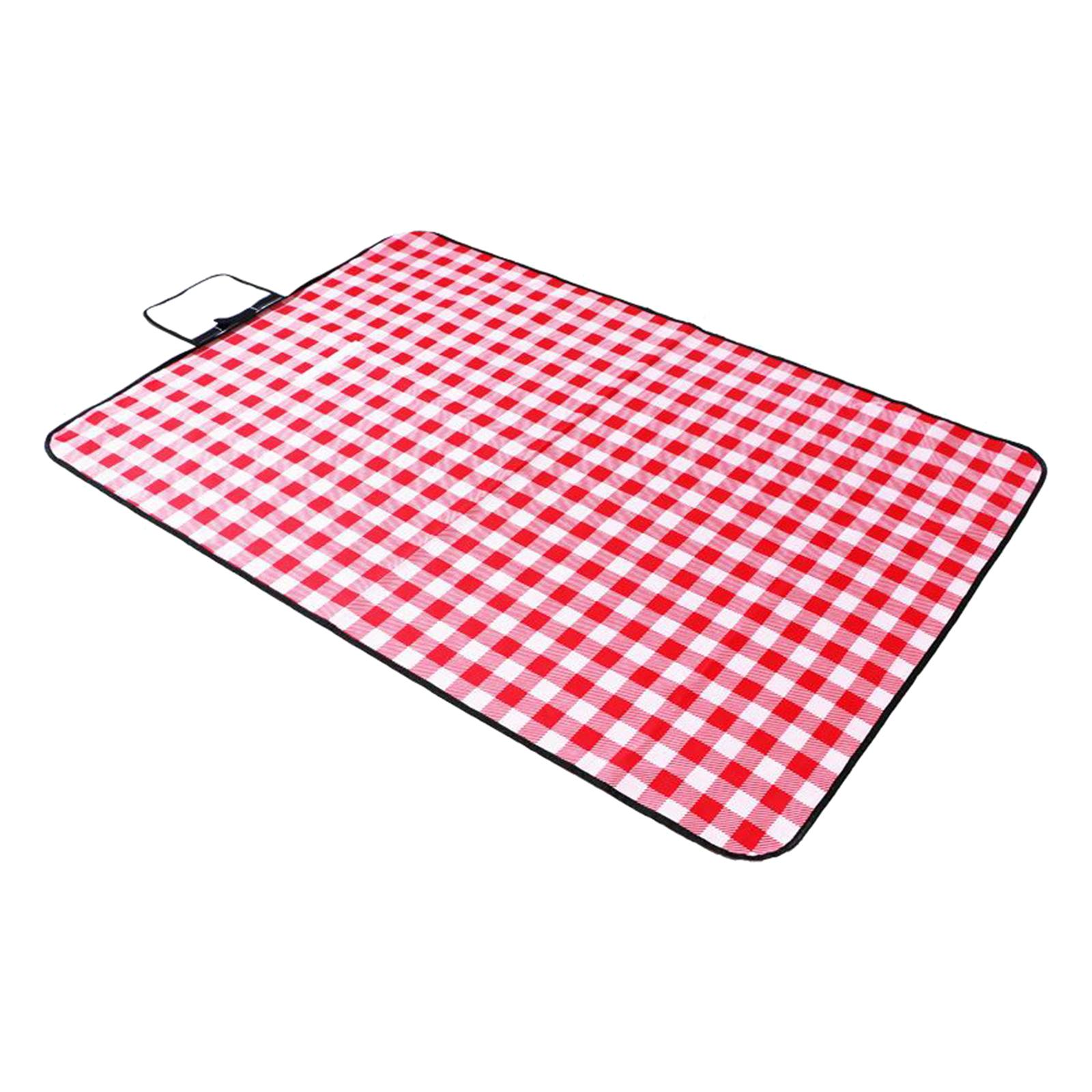 Portable Picnic Blanket with Waterproof PVC Backing, Damp-Proof Camping Beach Hiking Mat Tote Bag- Durable, Comfortable