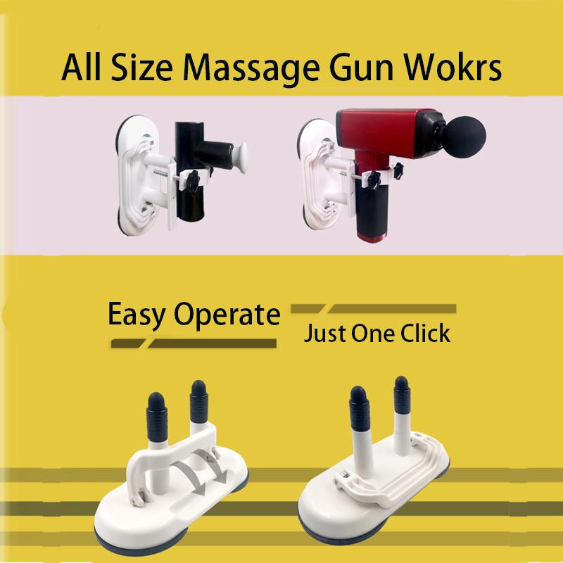 Tường gắn trên tường hút Massage Chủ sở hữu súng đôi cơ sở hút bằng đầu massage Massage Súng hỗ trợ tự massage Màu sắc: Trắng