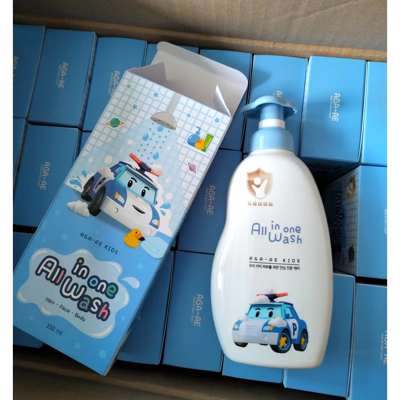 Sữa tắm gội trẻ em dịu nhẹ, dành cho da nhạy cảm nhất Poli Kids Wash Hàn Quốc 350ml