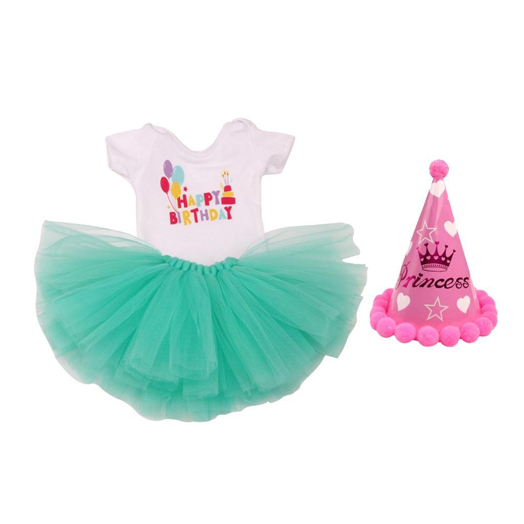 Fashion Birthday Dress & Hat for 18inch Doll Pink