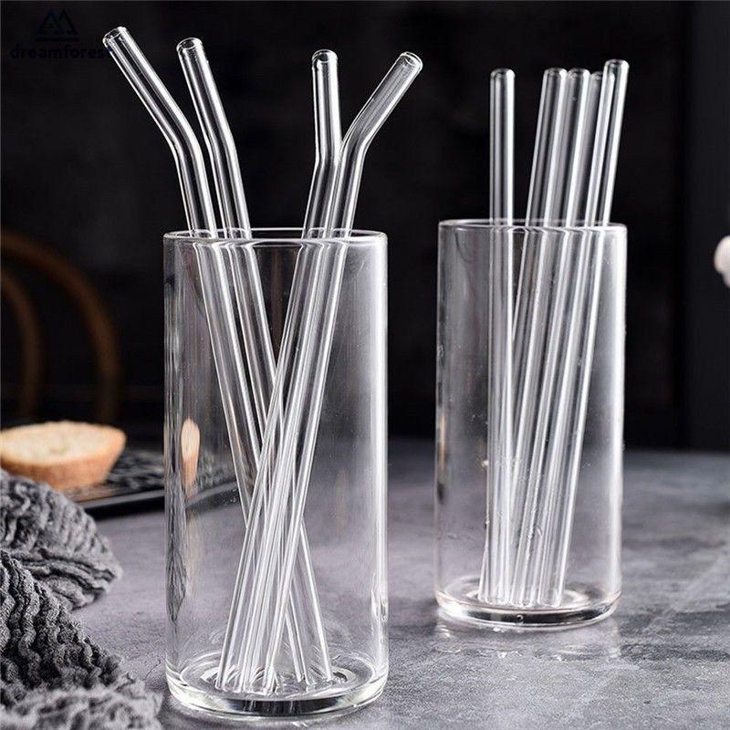 Ống hút thủy tinh trong suốt các cỡ, cọ rửa, túi vải