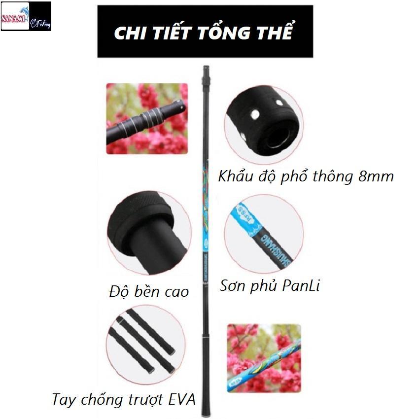 Vợt Cá Carbon Cao Cấp PKK17 Có  Thể Thu Gọn Tiện Lợi Chuyên Dùng Câu Đài Câu Đơn - Sanami Fishing Sto