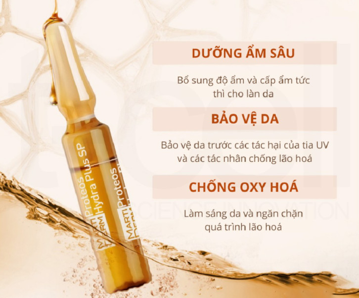 Set tinh chất dưỡng ẩm, làm săn chắc da MartiDerm the originals proteos hydra plus 2ml (Nhập khẩu)