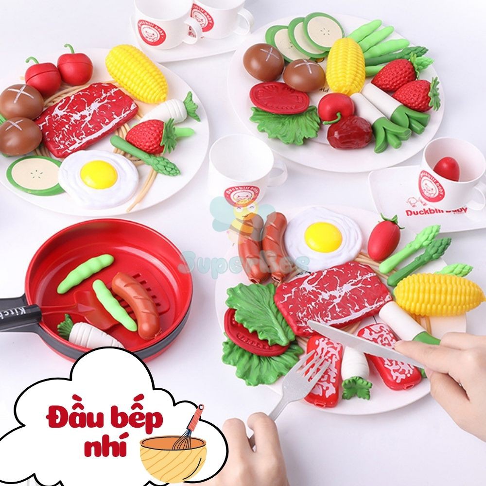 Bộ Đồ Chơi Nấu Ăn Kitchen Ware 47 Món Ăn, Bếp Nấu và Dụng Cụ Nhà Bếp Cho Bé