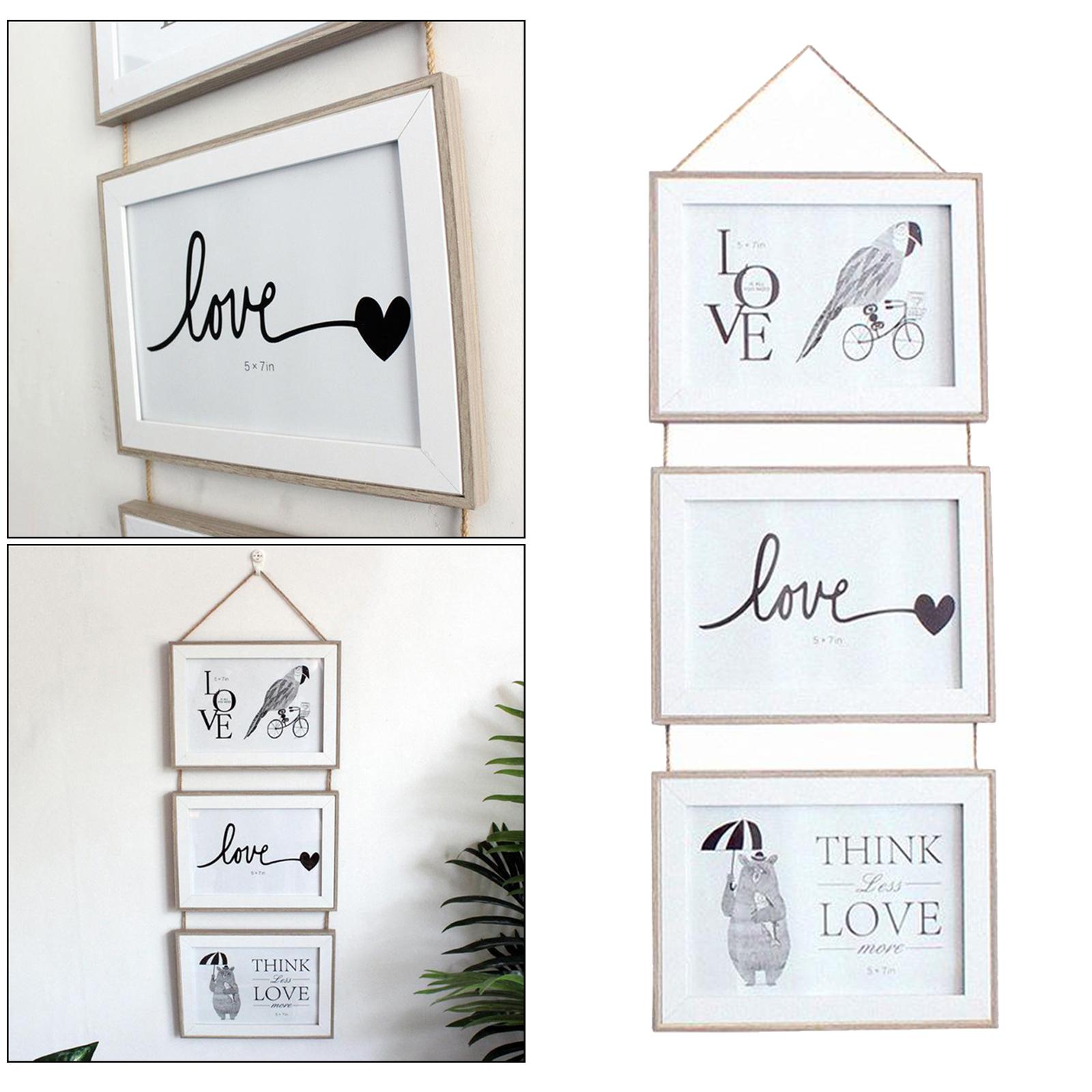 3x 4x6 inch / 5x7 inch Picture Frames for Wall Hanging 6 inch  wood color