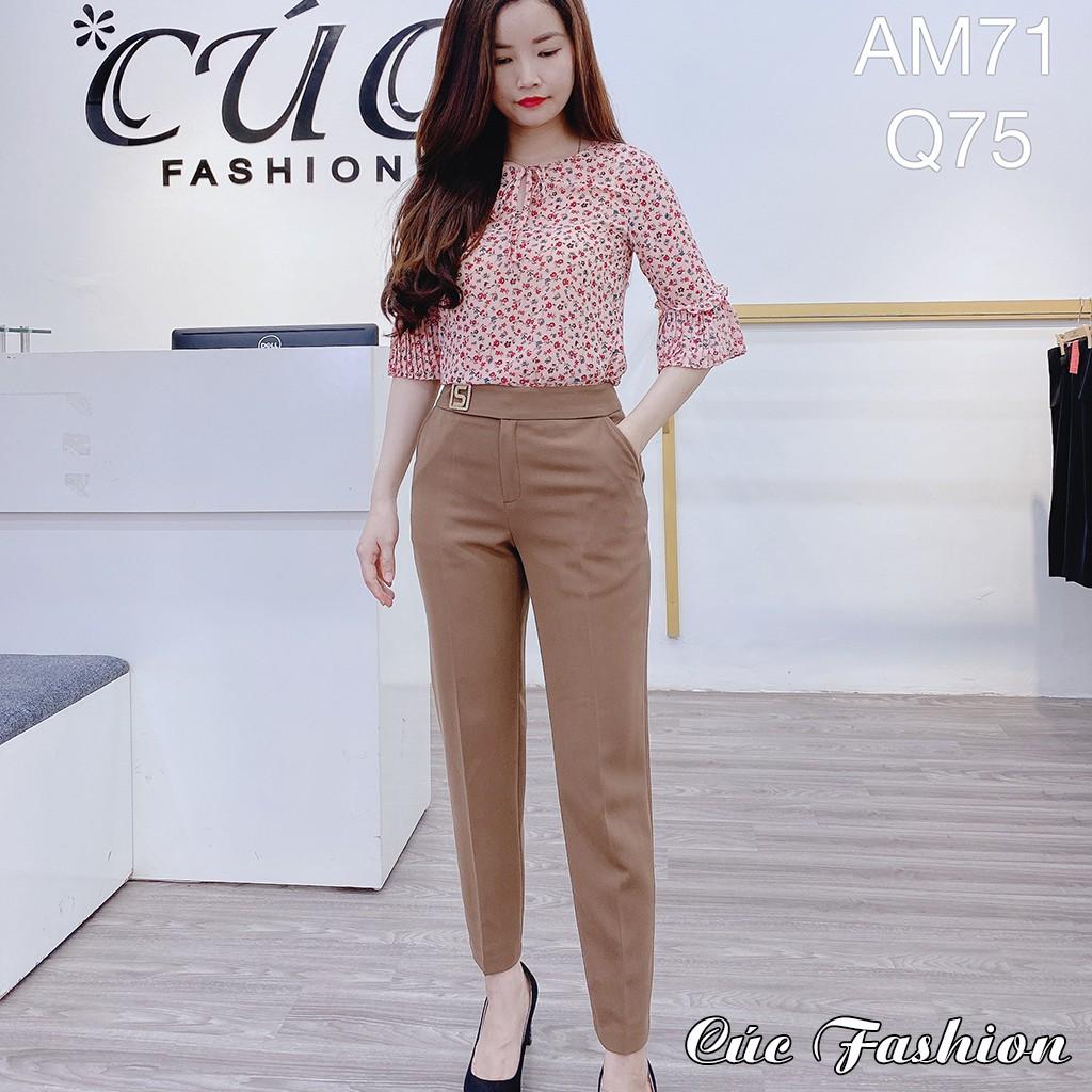 Quần bagy nữ công sở cao cấp Cúc Fashion Q43 Q75 quần baggy móc S nhê