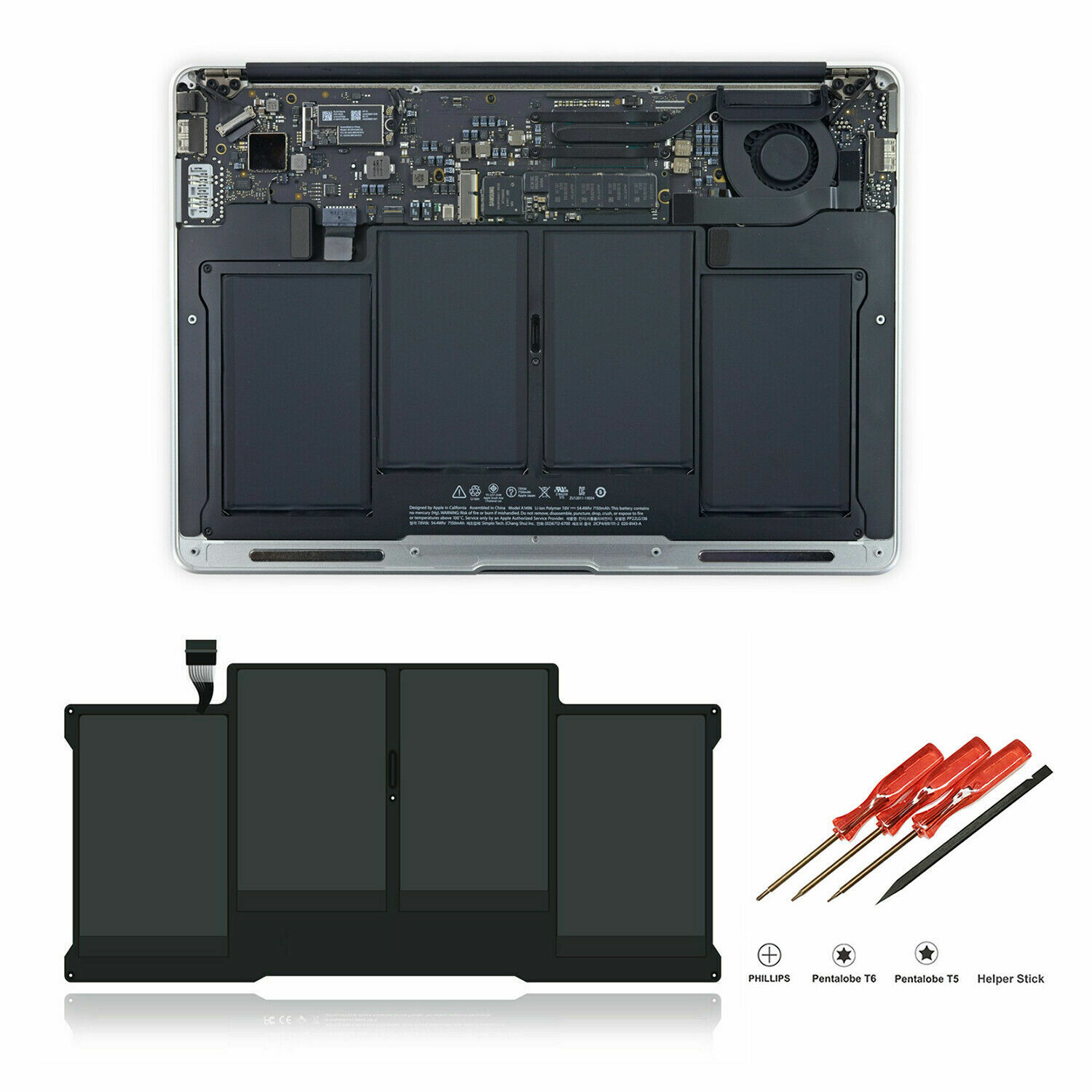 Pin dành cho Macbook Air 13" A1496 A1466 Mid-2012,2013,2014,2015,2016,2017