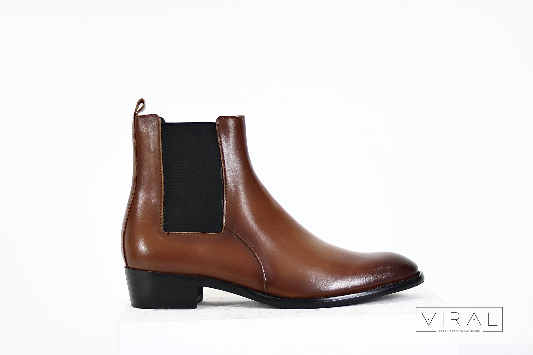 Giày Nam Chelsea Boots Da Bò Đế Gỗ Kiểu Dáng Đường Phố BẢO Dưỡng 12 THÁNG Tặng Phụ Kiện Hộp + Lót