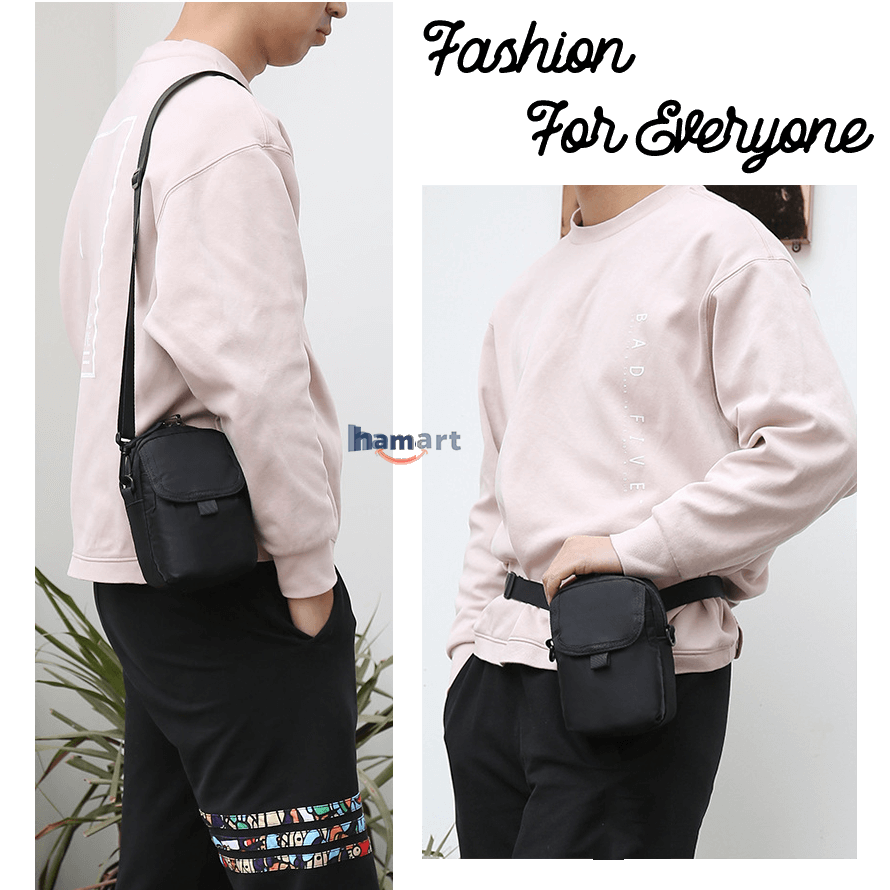 Túi Đeo Chéo Mini Unisex Vải Oxford Chống Thấm Nước Túi Bao Tử Đựng Đồ Tiện Ích Nhỏ Tiện Lợi