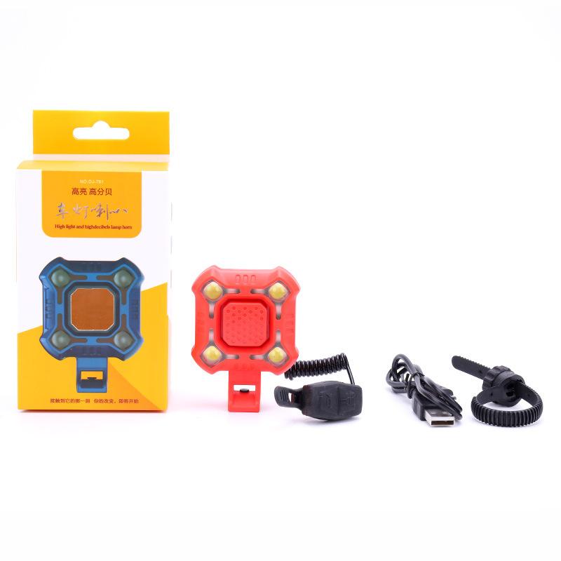Đèn pha LED MOSOWORLD sạc USB chống nước có còi dành cho xe đạp