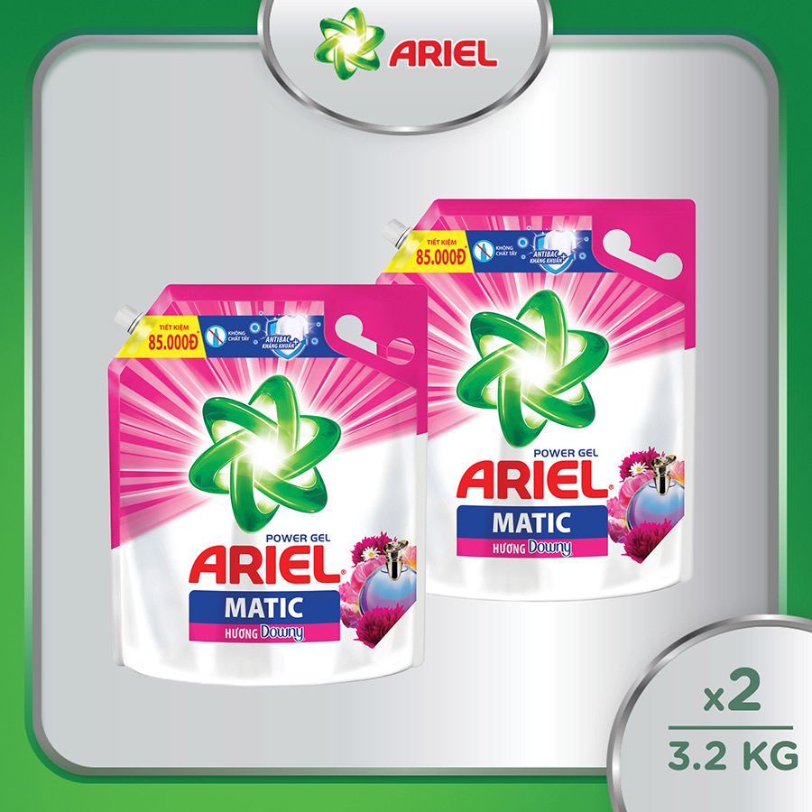 Combo 2 Nước Giặt Ariel Matic Hương Downy 3.2kg