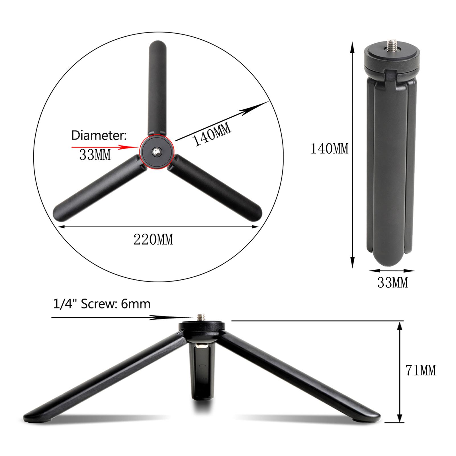 Lightweight Mini Desktop Tripod Aluminum Alloy Tripod Stand with 1/4 Inch Screw Wrench for DSLR ILDC Camera Camcorder