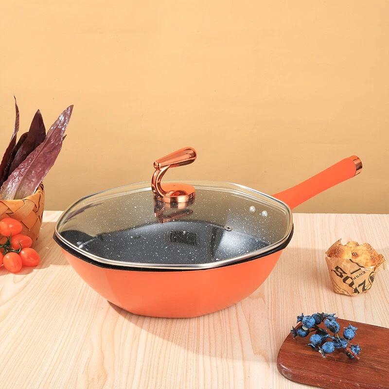 CHẢO XÂU LÒNG CHỐNG DÍNH 8 CẠNH CAO CẤP OCTAGONAL PAN , 33CM