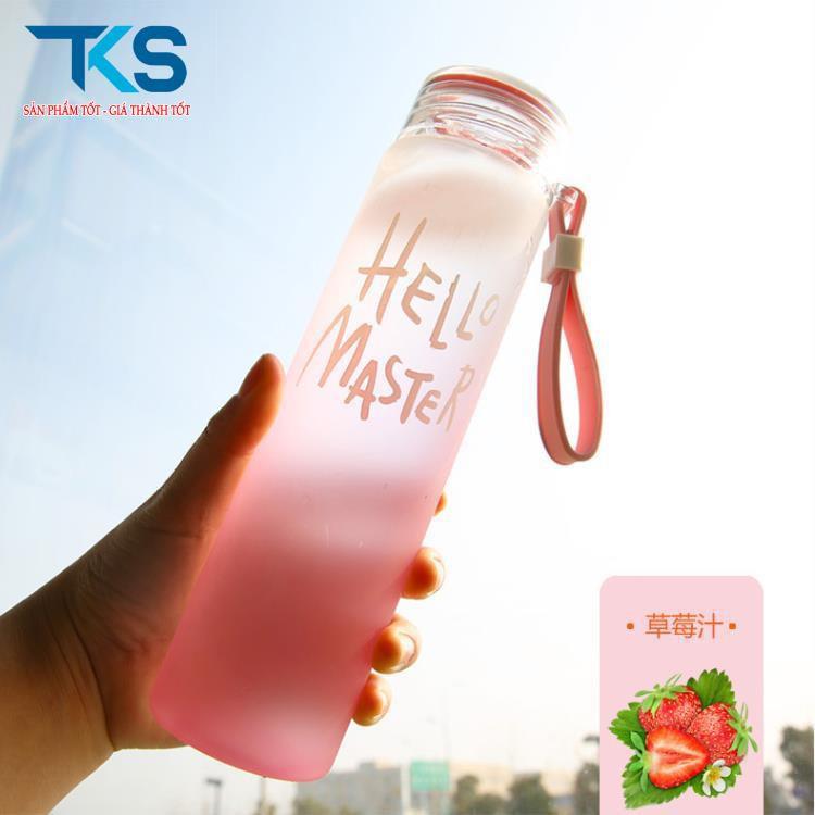 Bình đựng nước Hello Master 480ml chất liệu thủy tinh