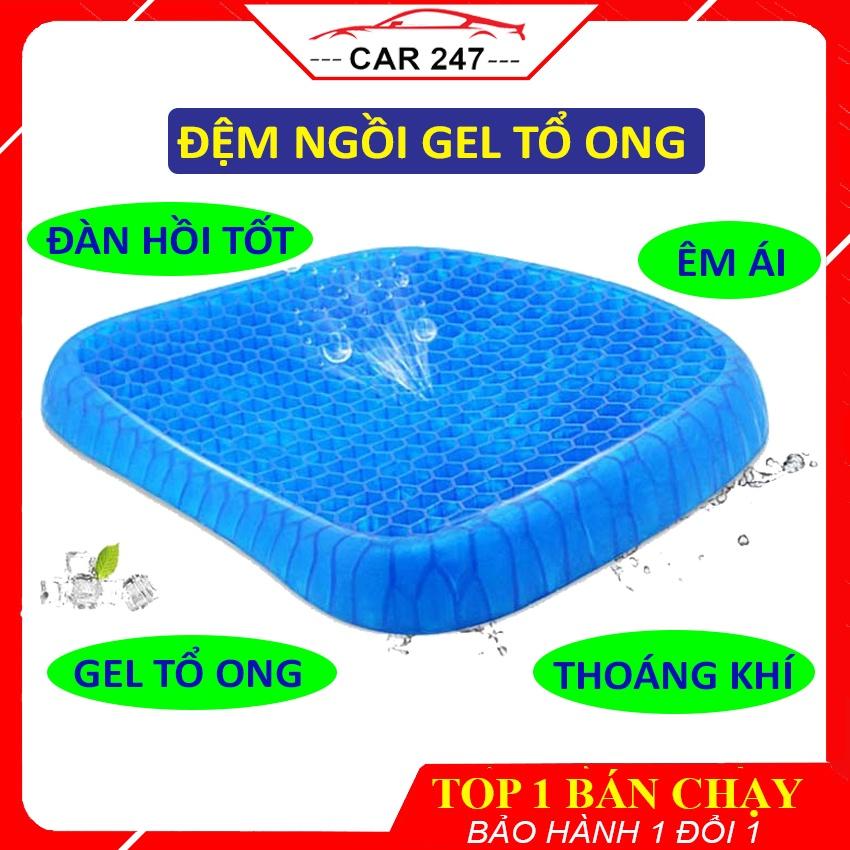 Đệm Ngồi 3D 2 Lớp Thoáng Khí - Đệm Gel Tổ Ong Đàn Hồi Lót Ghế - Chống Đau Mỏi Lưng