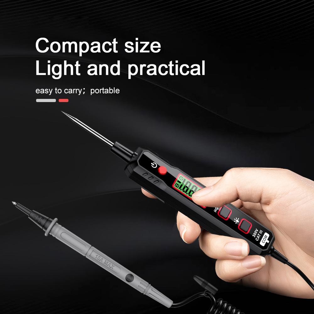 HABOTEST Pen Type Digital Multimeter Voltage Tester for Measuring AC/DC Voltmeter Resistance Diode Capacitance Electrical Tester with Backlight and Flashlight