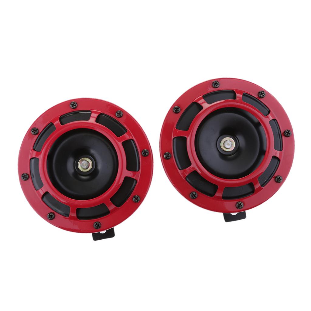 2 Pieces Basin Type Speaker Security Alarm Signal Warning Horn 12V - Red