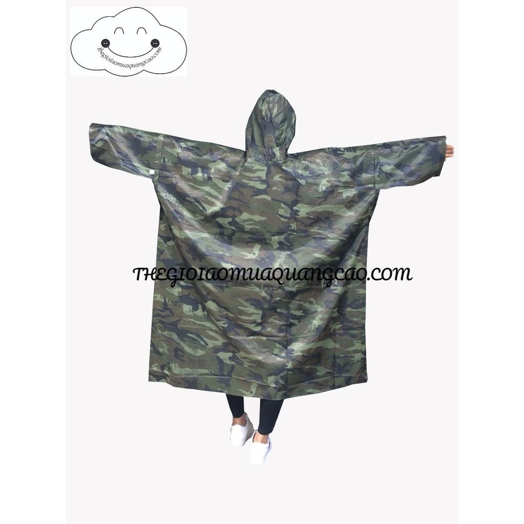 Áo mưa cánh dơi xẻ tà 1m4, màu lính cá tính