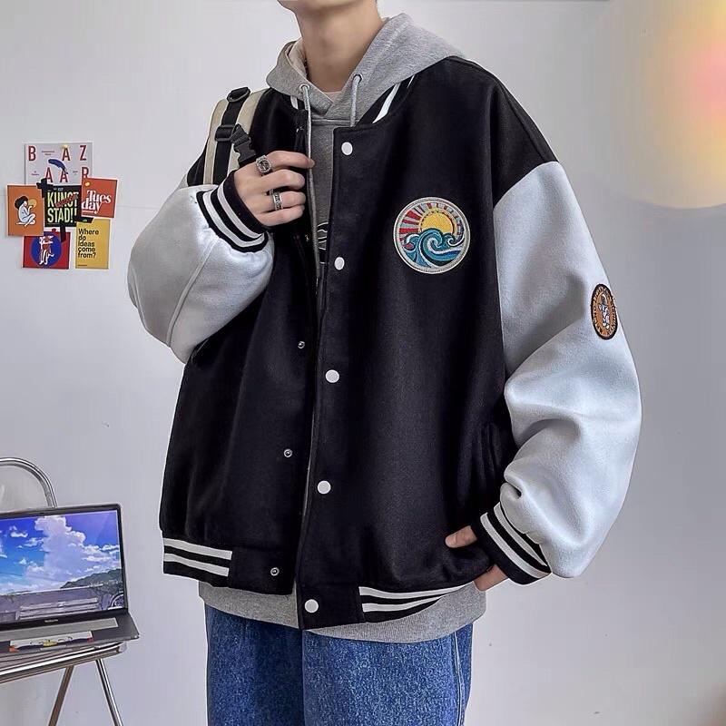 Áo khoác bomber Nỉ Áo bomber Cardigan cài nút Cotton cao cấp trần bông dày mịn form Unisex nam nữ