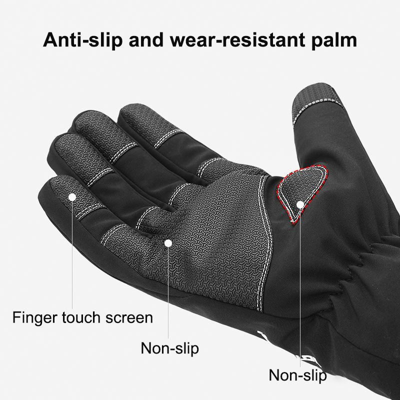 Mùa Đông Ấm Găng Tay Xe Đạp 100% Chống Gió Chống Nước Màn Hình Cảm Ứng Thể Thao Ngoài Trời Găng Tay Nam Làm Dày Lạnh Chống Xe Đạp Găng Tay