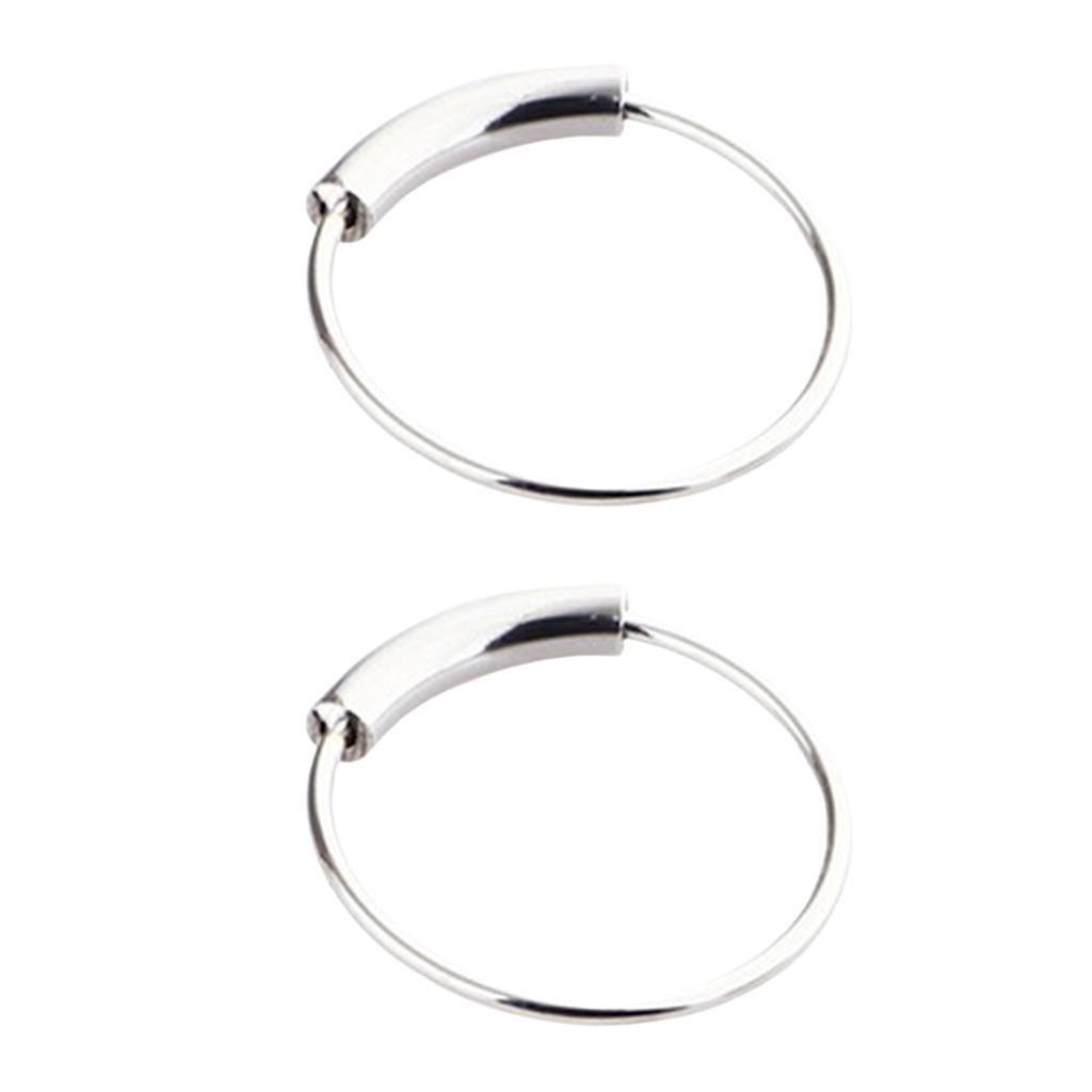 2pcs Nose Ring Nose Hoop Tragus Helix Ear Piercing Steel Ring 6mm Silver