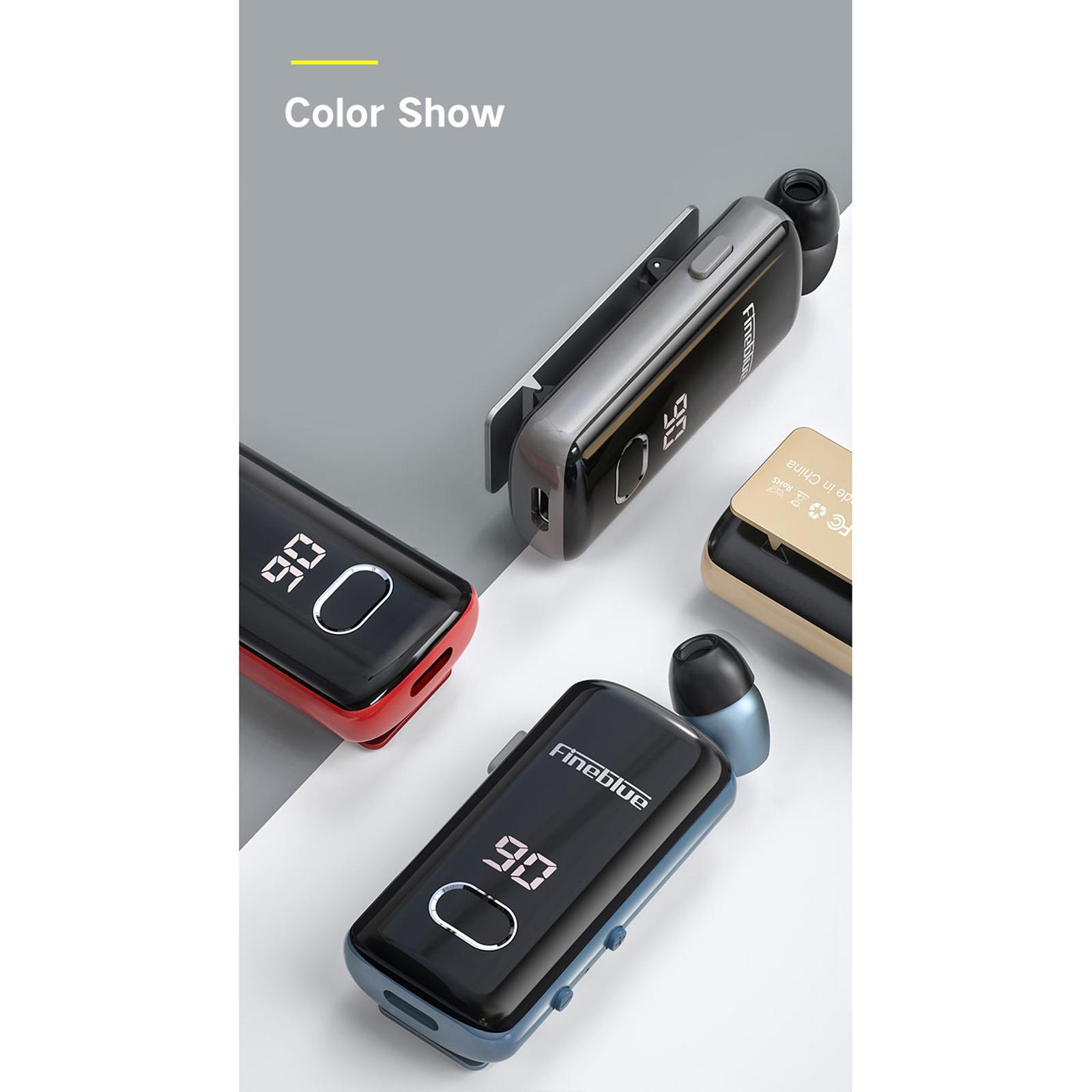 Earphone Earpiece Rechargeable Auto Pairing LED Display Noise Reduction Single Earbud Business Headphone for Trucker Office Driving