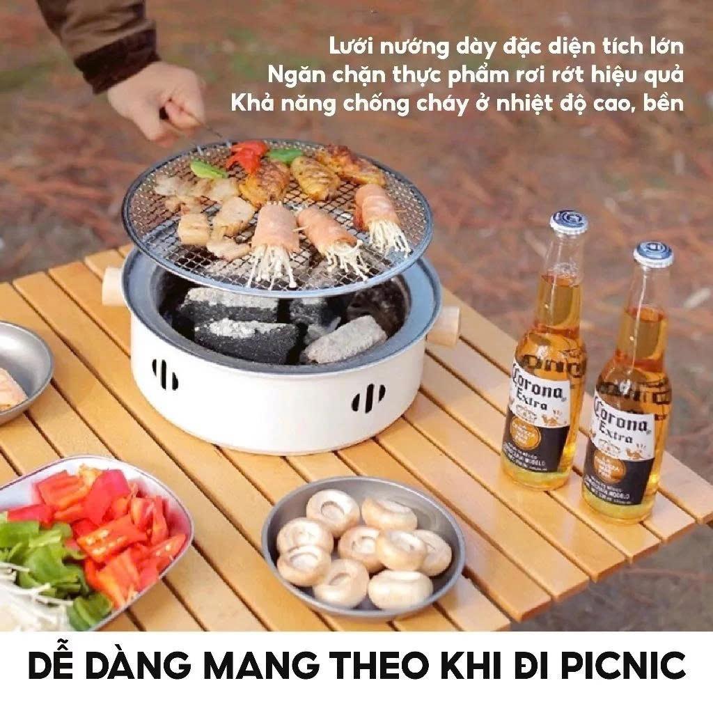 Bếp Nướng Than Hoa Ngoài Trời giữ nhiệt tốt – Dễ Dàng Sử Dụng, Thích Hợp BBQ Dã Ngoại - du lịch