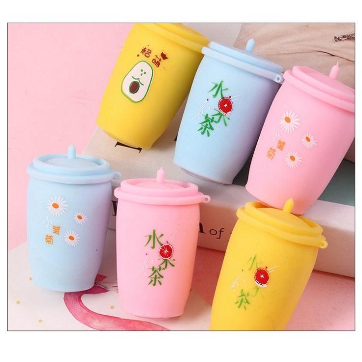 Squishy Mochi hình CỐC TRÀ SỮA EMOJI mềm mịn dễ thương chân thực giảm stress co dãn đàn hồi