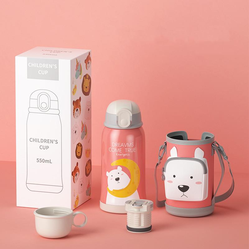 3 Nắp Cốc Hoạt Hình Ống Hút Cốc Inox Giữ Nhiệt Nước Hút Chân Không Bình Thermoses Cà Phê Quà Tặng Giáng Sinh Ngoài Trời Cư