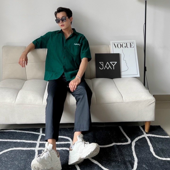 Áo sơ mi tay ngắn nam form rộng Unisex mẫu mới, áo sơ mi cộc tay thời trang Hàn Quốc
