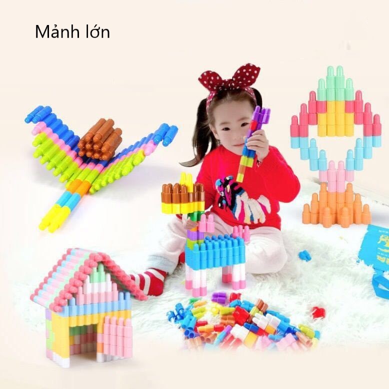 Đồ chơi ráp hình lắp ghép tai thỏ lego cho bé. Màu ngẫu nhiên