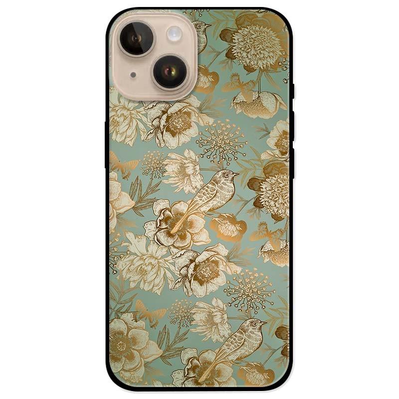 Ốp lưng dành cho Iphone 14 - Iphone 14 Plus - Iphone 14 Pro - Iphone 14 Pro Max - Hoa Chim Nền Xanh