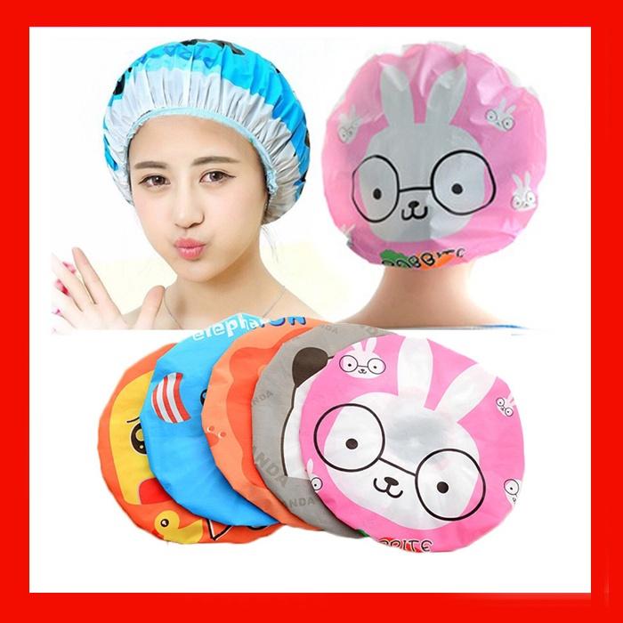 Mũ Tắm chùm tóc trùm đầu chụp tóc có họa tiết