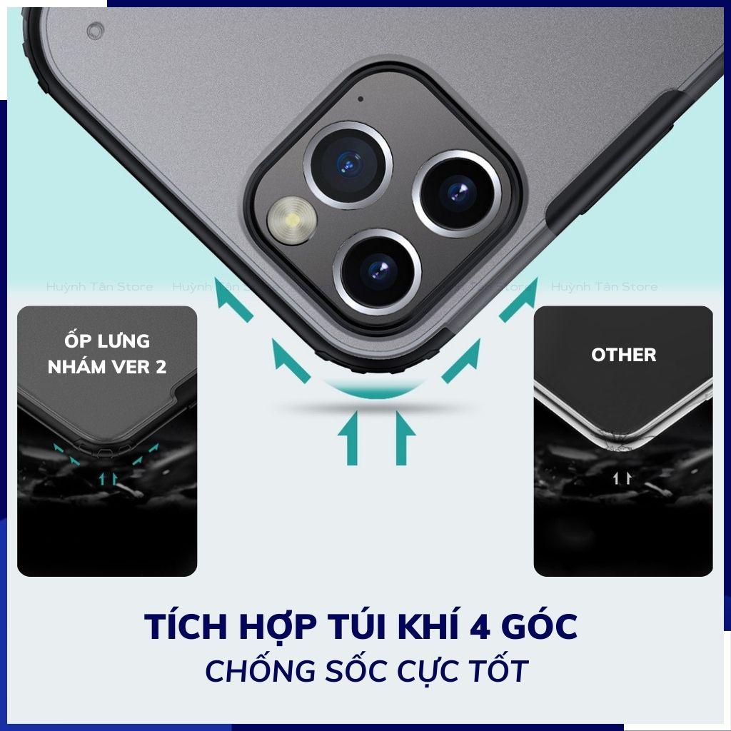 Ốp lưng ip 12 pro max ip 12 pro chống sốc bảo vệ camera chống vân tay nhám viền màu ver 2 phụ kiện huỳnh tân store