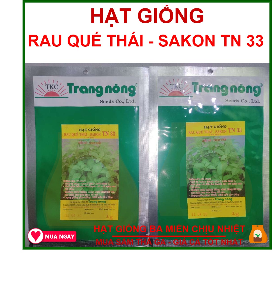 Hạt Giống Rau Quế Thái Nguyên Bao Bì Gói 1gram