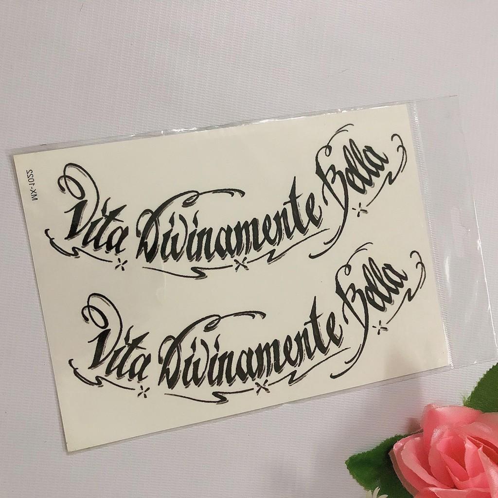 Hình xăm dán bắp tay chữ xinh 15x21cm