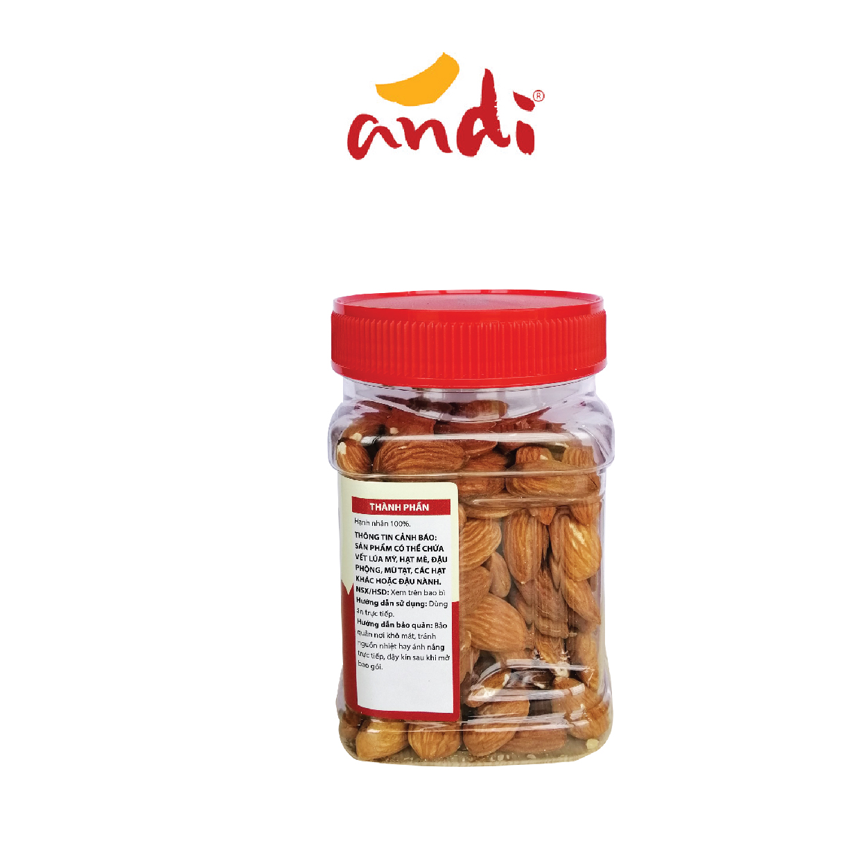 Hạt Hạnh Nhân Tách Vỏ Sấy Chín Không Muối ANDI Hộp 227g