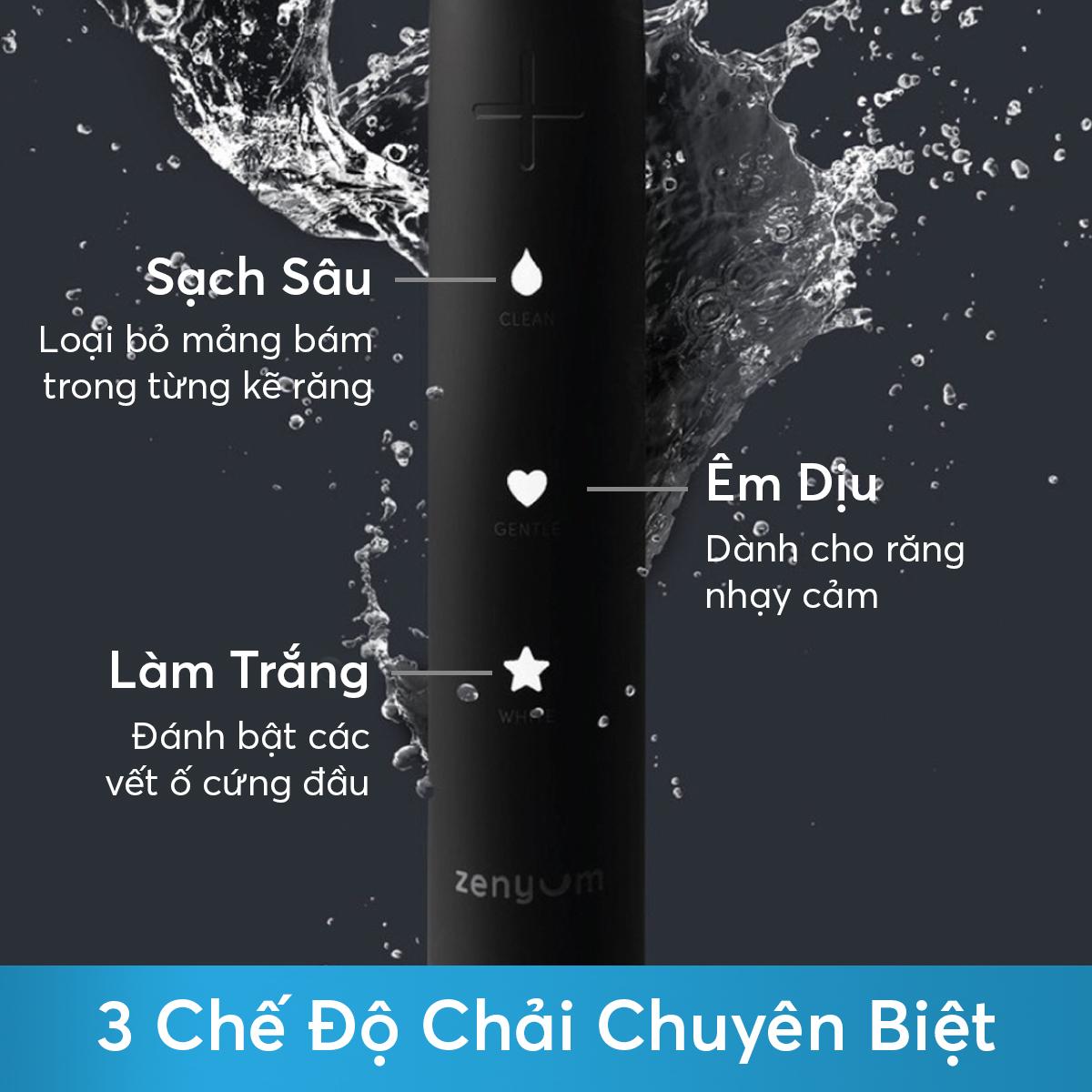 [Chính Hãng] Bộ Bàn Chải Đánh Răng Điện ZenyumSonic T11 &amp; 3 Đầu Thay Thế TB14A - Hồng San Hô - Công Nghệ Singapore