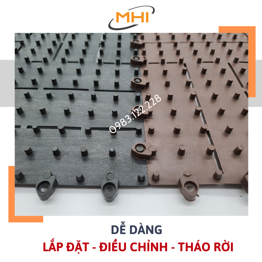 [COMBO 11] Tấm nhựa lót sàn MHI-12 NAN - Phong cách mới. Chống trơn trượt ban công, bể bơi, sân vườn, sân thượng, nhà tắm