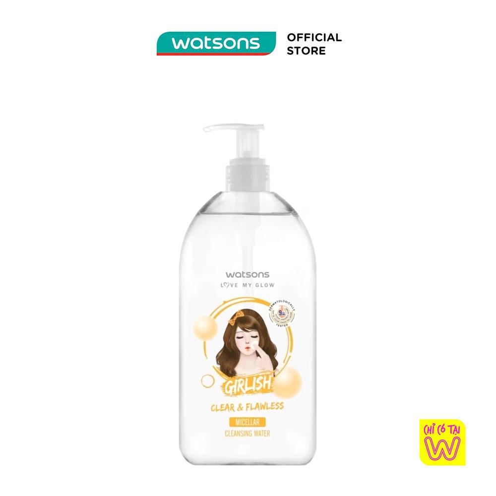 Nước Tẩy Trang Watsons Girlish Làm Sáng Da & Mềm Mại 485ml