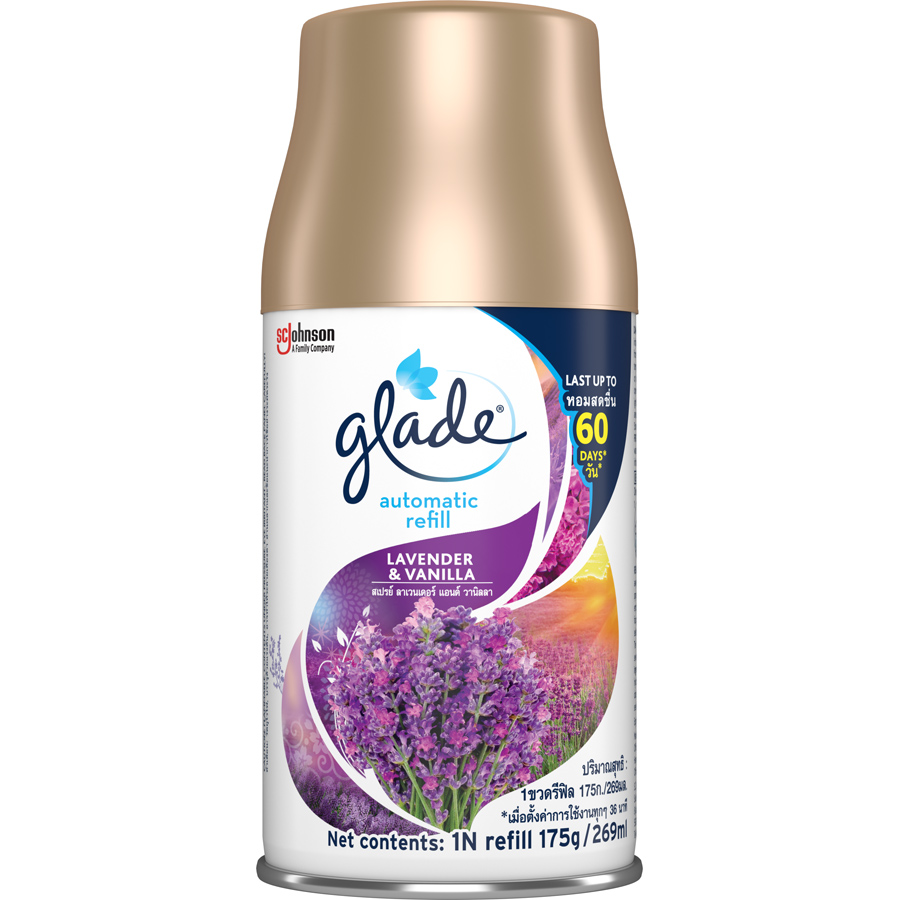 Chai Xịt Phòng Thay Thế Vào Máy Xịt Phòng Tự Động Glade - Hương Oải Hương Và Vani Ngọt Ngào