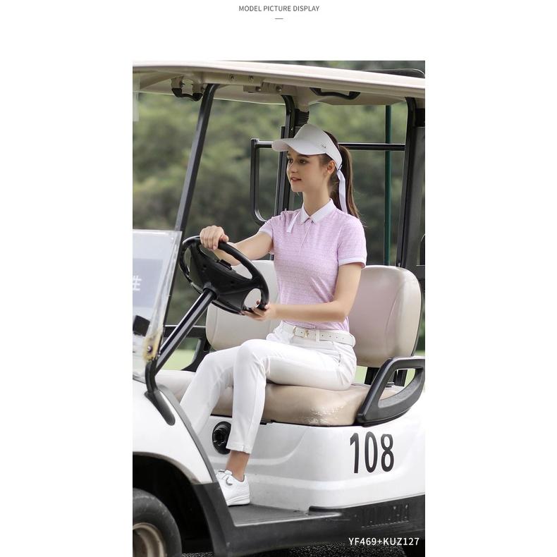 Áo ngắn tay Golf nữ chính hãng PGM - YF469 - Chất liệu sợi Polyester kết hợp vải spandex cao cấp, bền đẹp