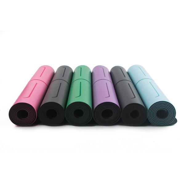 Thảm Tập Yoga Định Tuyến 5mm Cao Su PU Cao Cấp + Túi Đựng