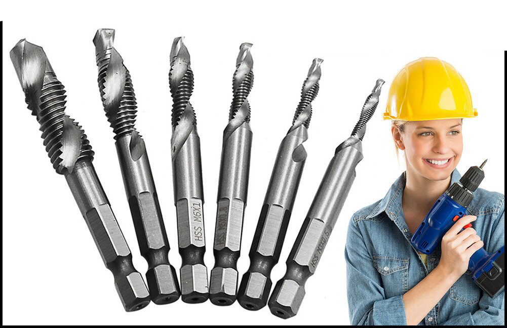 Bộ 6 Mũi Khoan Taro HSS 4341 Tạo Ren Cao Cấp, giúp tiết kiệm thời gian thi công, tiết kiệm chi phí siêu tiện lợi. M3, M4, M5, M6, M8, M10