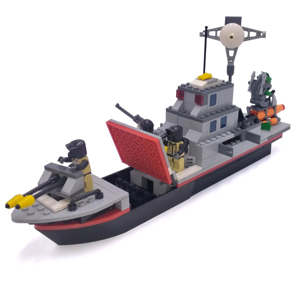 Bộ đồ chơi xếp hình, lắp ráp Chiến hạm truy bắt hải tặc có ra đa chỉ huy - Tàu quân sự hiện đại truy bắt tội phạm - Thuyền chiến công nghệ cao