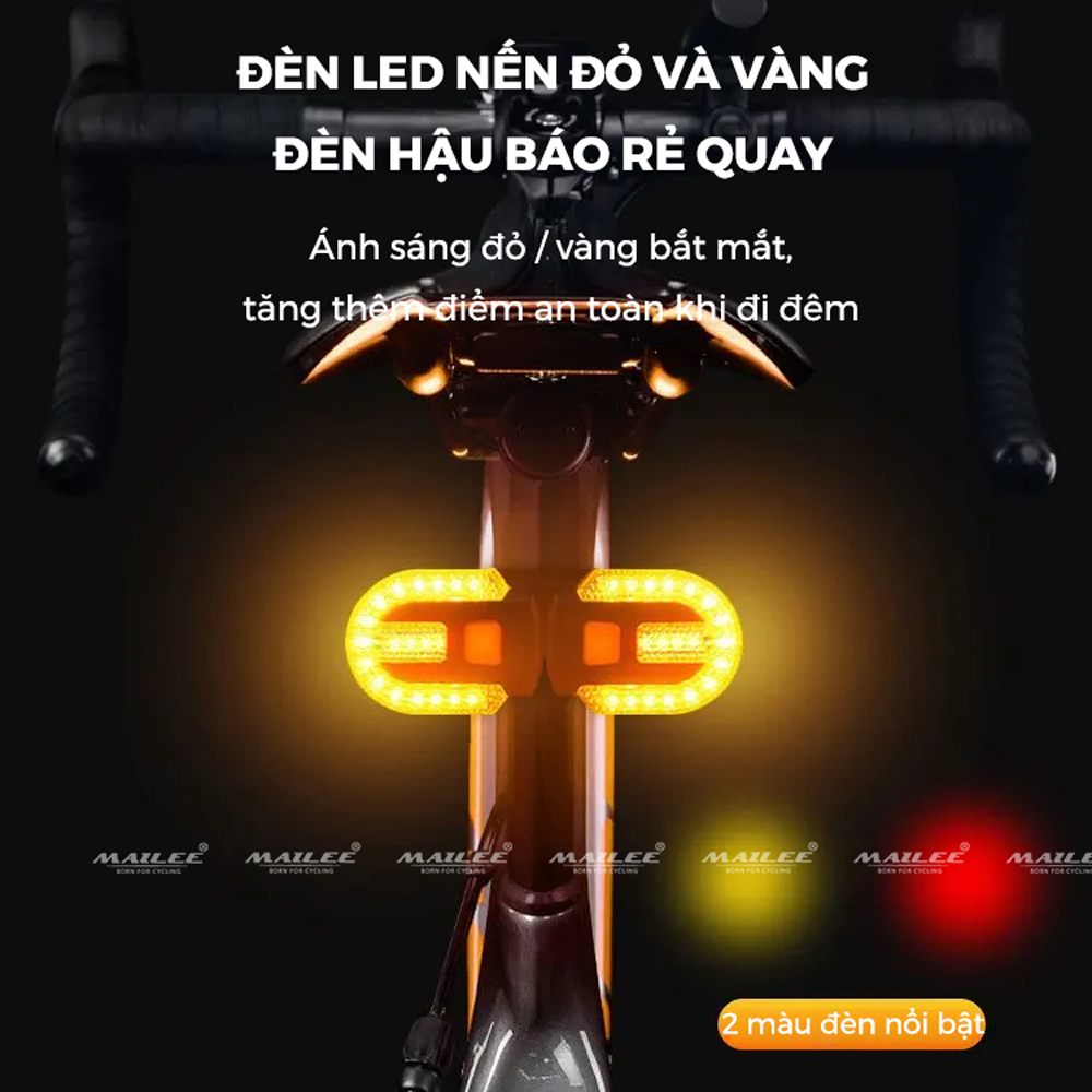 Đèn Hậu Xe Đạp LED Tín Hiệu Xi Nhan Rẽ Trái Phải FY-1825 600mAh Sạc USB Không Dây Chống Nước IPX5 Địa Hình 5 Chế Độ - Mai Lee